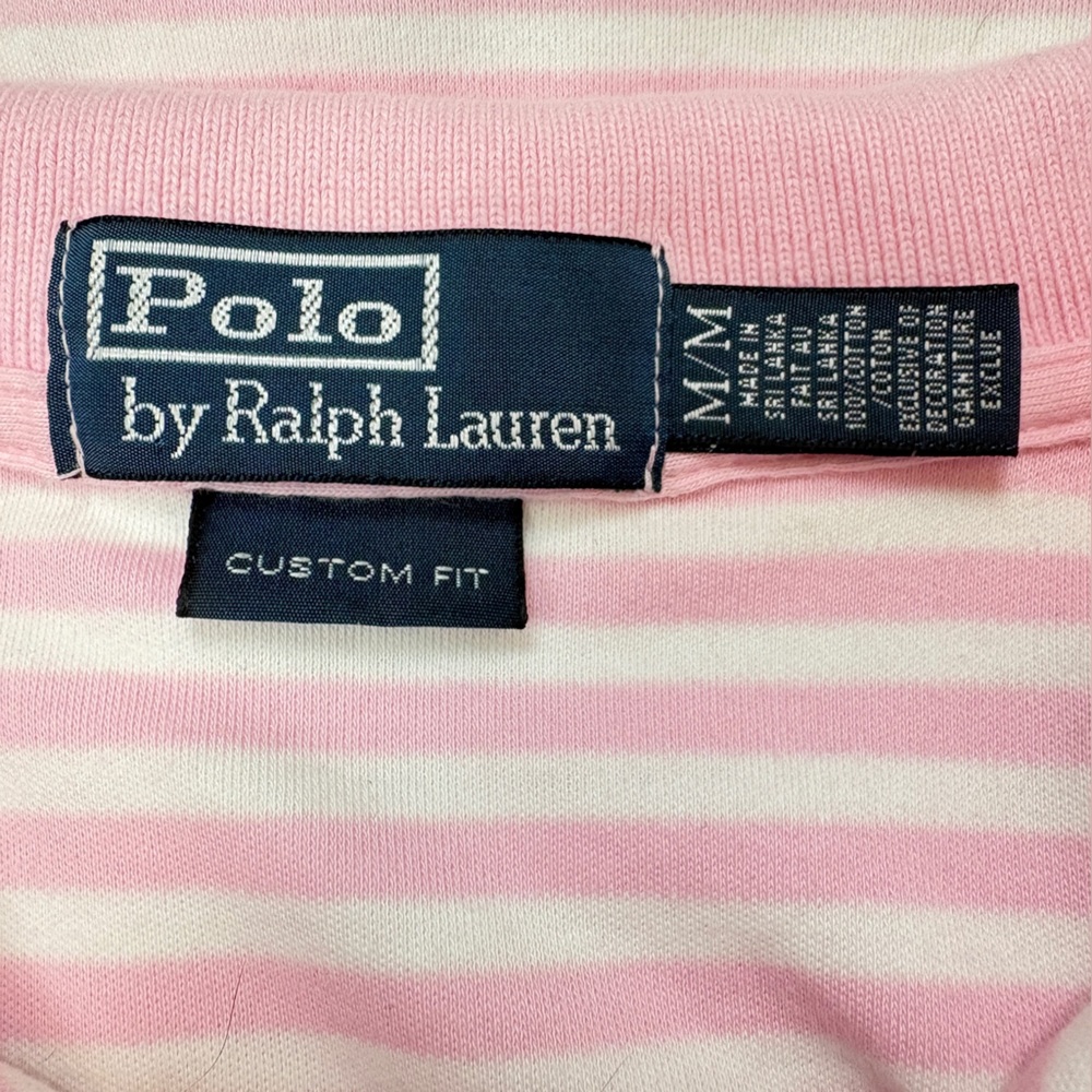 Polo by Ralph Lauren Custom Fit Pink and White Striped Polo - Picture 7 of 9